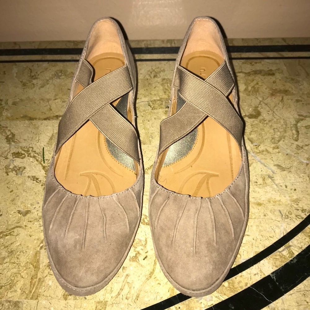 Nurture Suede Taupe Elastic Band Strap Sandal